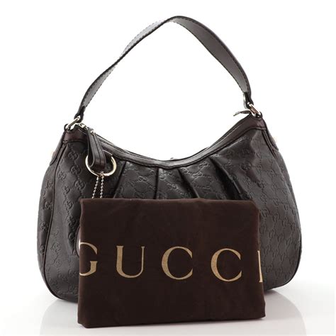 gucci sukey brown leather|Gucci sukey hobo.